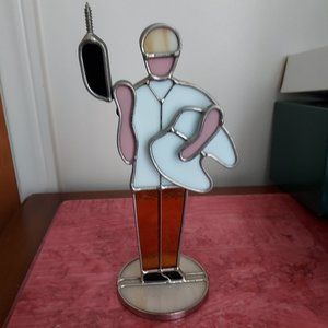 Vintage Stained Glass Dentist Figure
